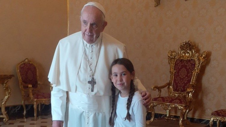 O Papa Francisco e Fiammetta Melis