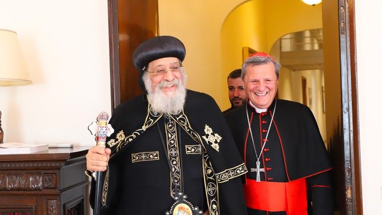O papa Tawadros II na Secretaria Geral do Sínodo (Vatican Media)