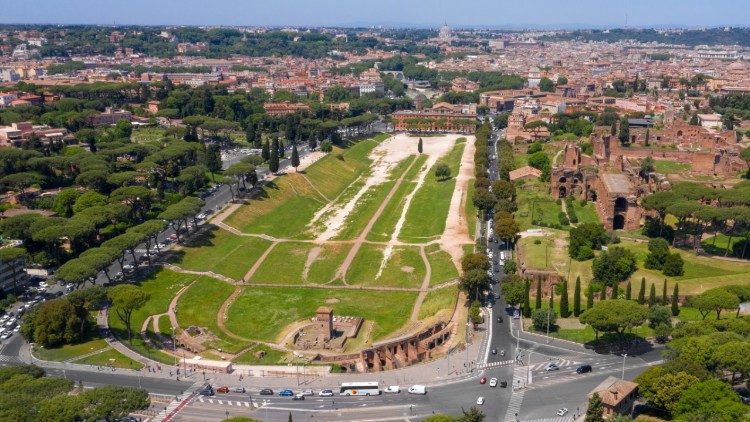 Vista panorâmica do Circo Máximo