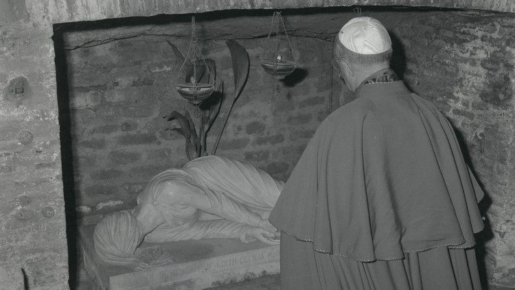 Paulo VI em visita às Catacumbas
