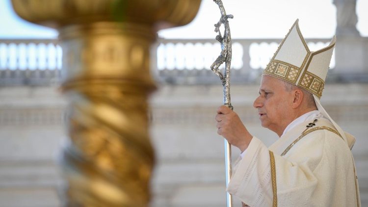 O Papa Leão XIV ao presidir a missa por ocasião do Jubileu do Mundo Educativo